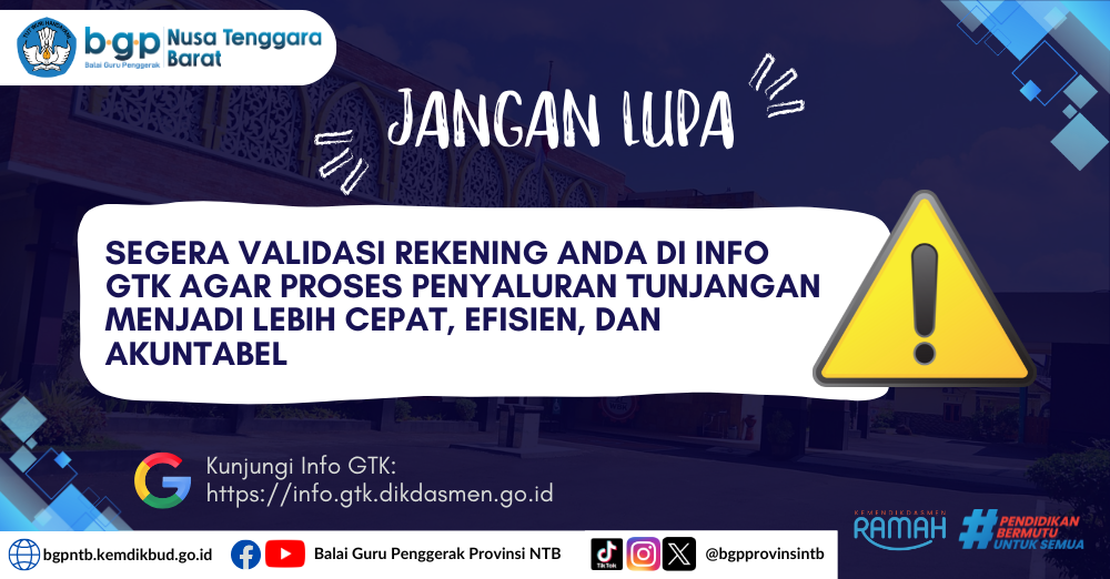 Pengumuman Validasi Rekening