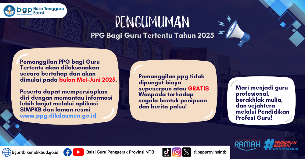 Pengumuman PPG bagi Guru Tertentu Tahun 2025