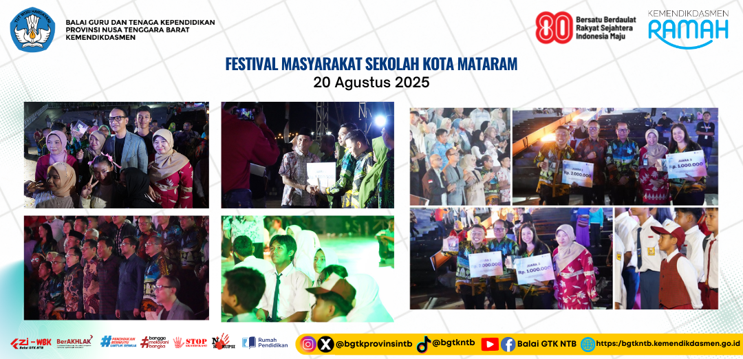 Plt. Kasubbag Umum BGTK NTB Hadiri Malam Penutupan Apresiasi Guru dan Tenaga Kependidikan dalam Festival Masyarakat Sekolah 2025